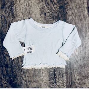 BLOOM Baby Blue & White Baby L/S Top SZ 6-12 M NWT